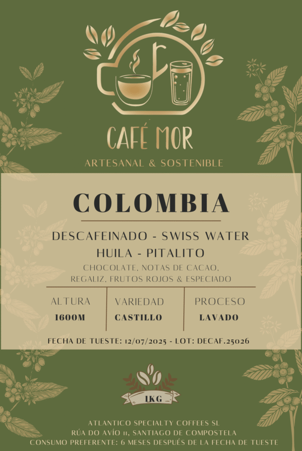 COLOMBIA - HUILA - DESCAFEINADO - LAVADO